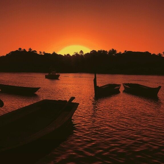 Pôr do sol em Caraíva